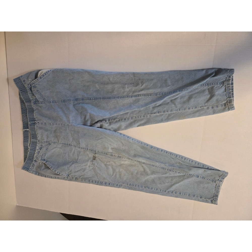 Vintage Chic Petite Womens Elastic Waist Denim Jeans Straight Leg Blue Size 16P - Picture 6 of 9
